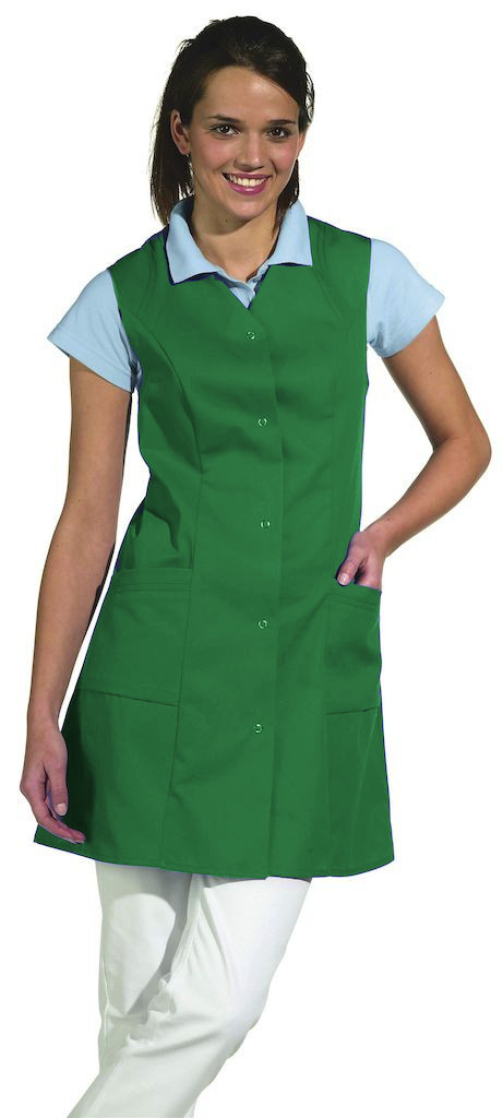 Leiber Damen Lang-Kasack, ohne Arm, Grün,  Industriewäsche geeignet